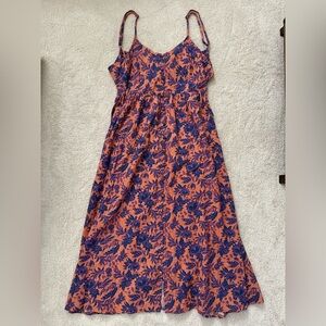 Universal Thread Floral Dress in Orange and Blue